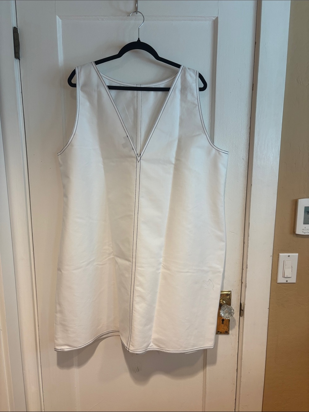 J. Crew White V-Neck Shift Dress 3X